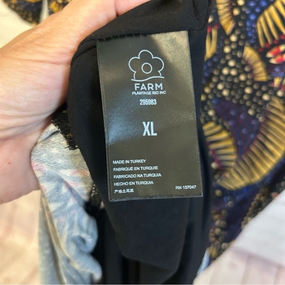 Farm Rio New Black Wild Bananas Jersey Stretch Dress size XL coastal chic - Picture 6 of 13